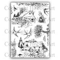 Hobby Art Stamps - Clear Polymer Stamp Set - A5 - Swallow Barn Scene It