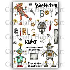Hobby Art Stamps - Clear Polymer Stamp Set - A5 - Nuts & Botz