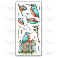 Hobby Art Stamps - Clear Polymer Stamp Set - Kingfishers