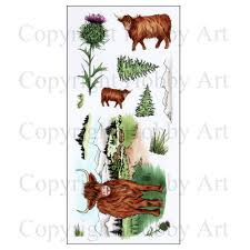 Hobby Art Stamps - Clear Polymer Stamp Set - Highland Cattle