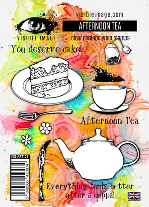 Visible Image - A6 - Clear Polymer Stamp Set - Afternoon Tea