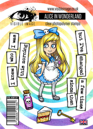 Visible Image - A6 - Clear Polymer Stamp Set - Alice in Wonderland