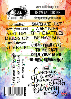 Visible Image -  A6 - Clear Polymer Stamp Set - Brave and Strong