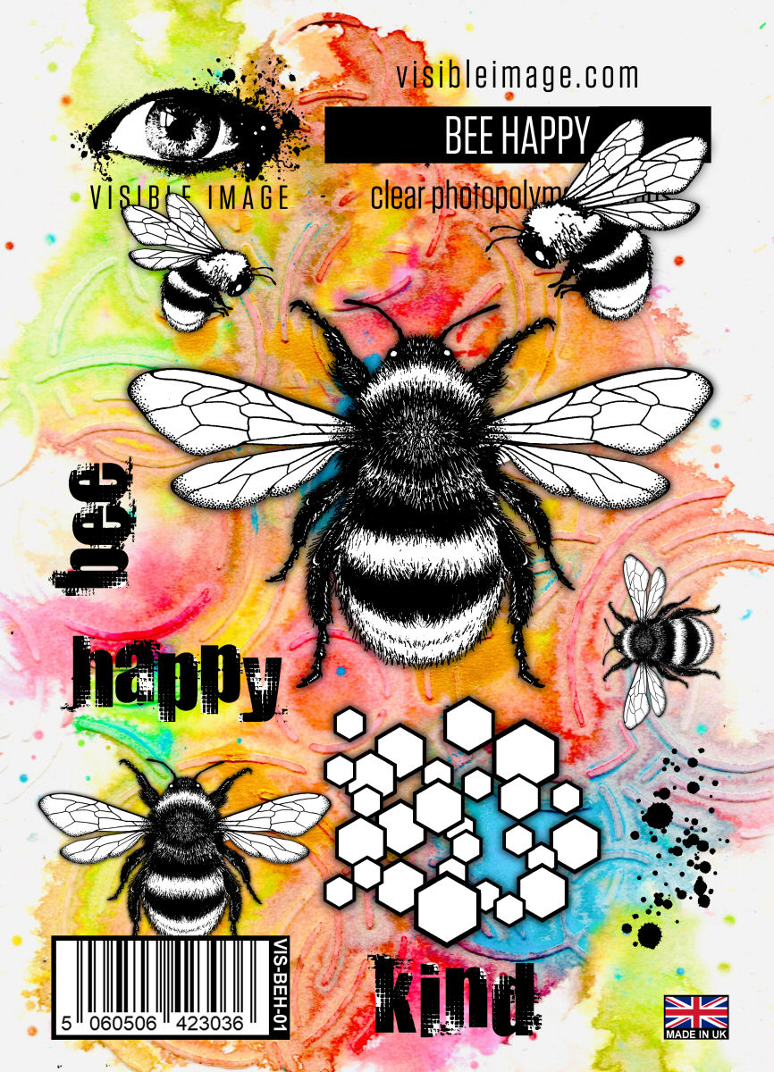Visible Image - A6 - Clear Polymer Stamp Set - Bee Happy