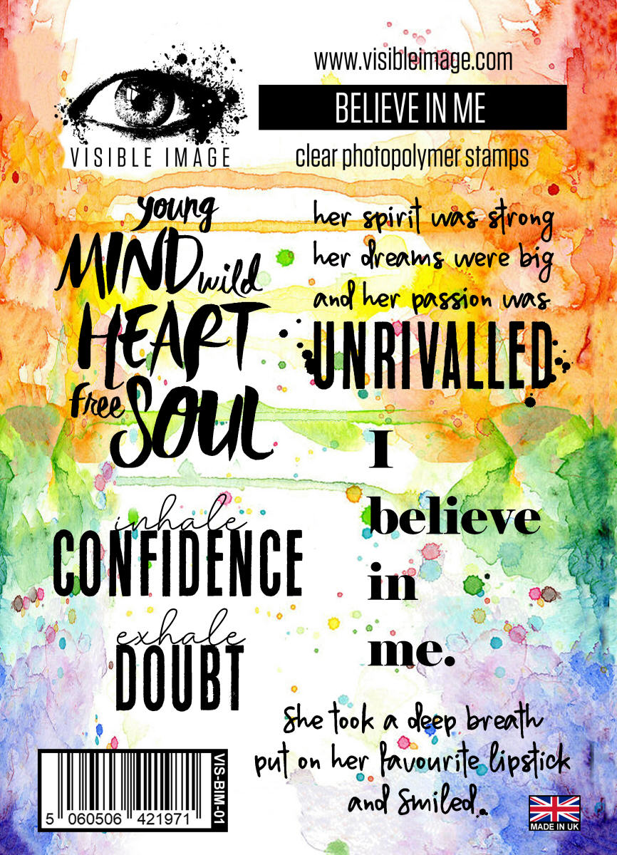 Visible Image -  A6 - Clear Polymer Stamp Set - Believe in Me