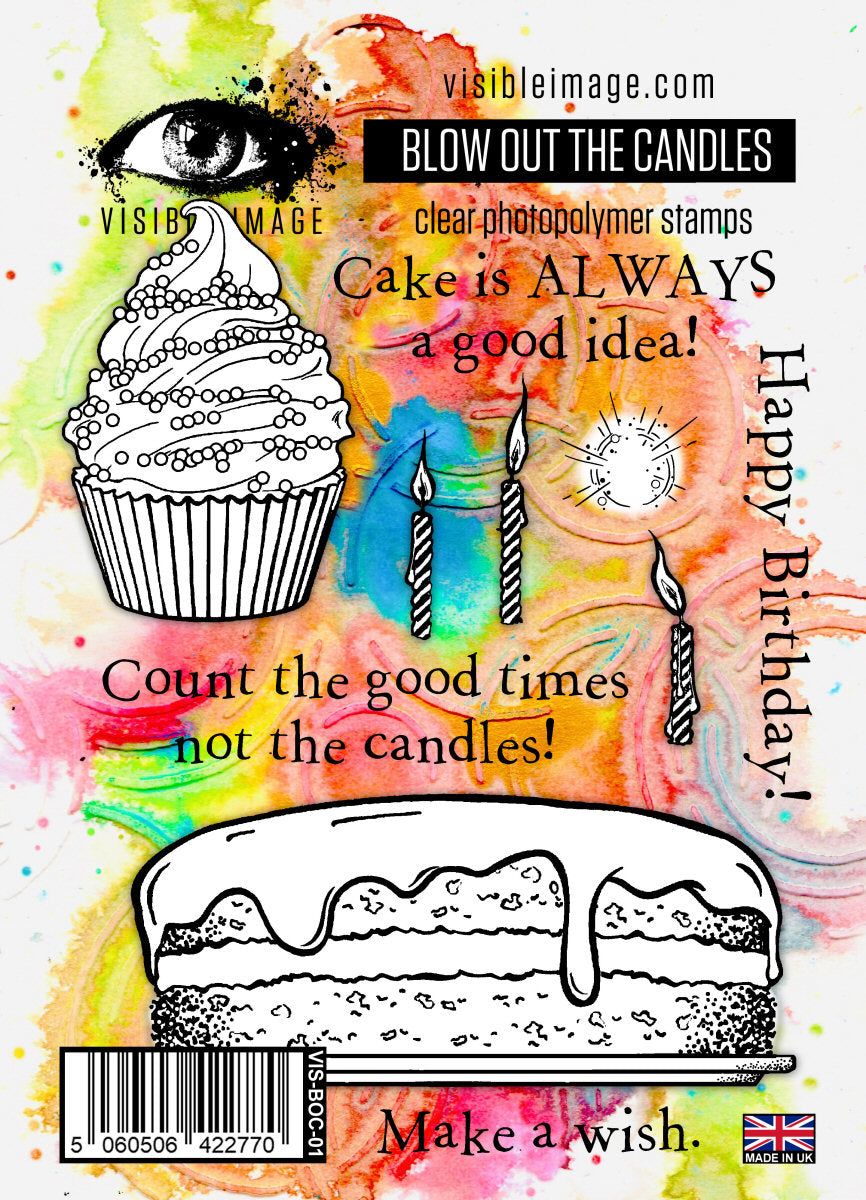 Visible Image - A6 - Clear Polymer Stamp Set -  Blow Out the Candles - Clear Polymer Stamp Set