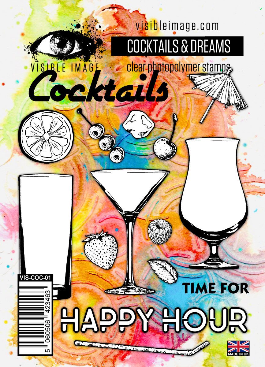 Visible Image - A6 - Clear Polymer Stamp Set - Cocktails & Dreams