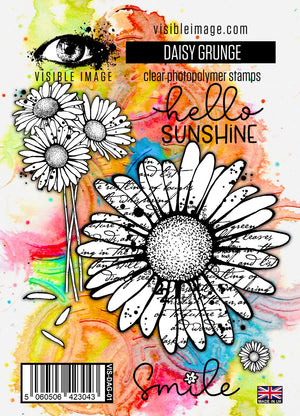 Visible Image - A6 - Clear Polymer Stamp Set - Daisy Grunge