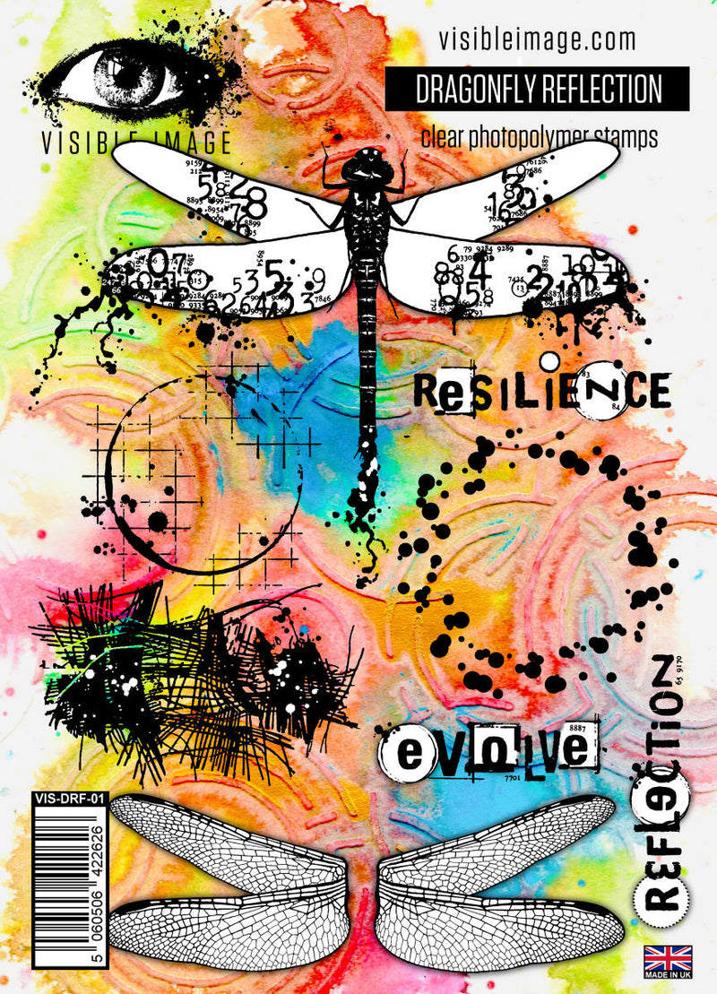 Visible Image - A6 - Clear Polymer Stamp Set - Dragonfly Reflection