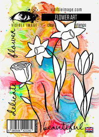 Visible Image - A6 - Clear Polymer Stamp Set - Flower Art (retired)