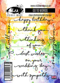 Visible Image - A6 - Clear Polymer Stamp Set - Go To Words