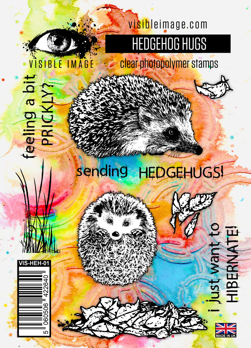 Visible Image - A6 - Clear Polymer Stamp Set -  Hedgehog Hugs - Clear Polymer Stamp Set