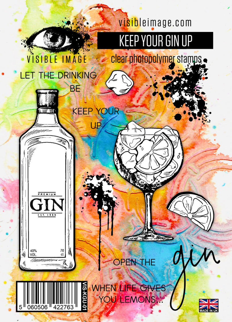 Visible Image - Keep Your Gin Up - Clear Polymer Stamp Set