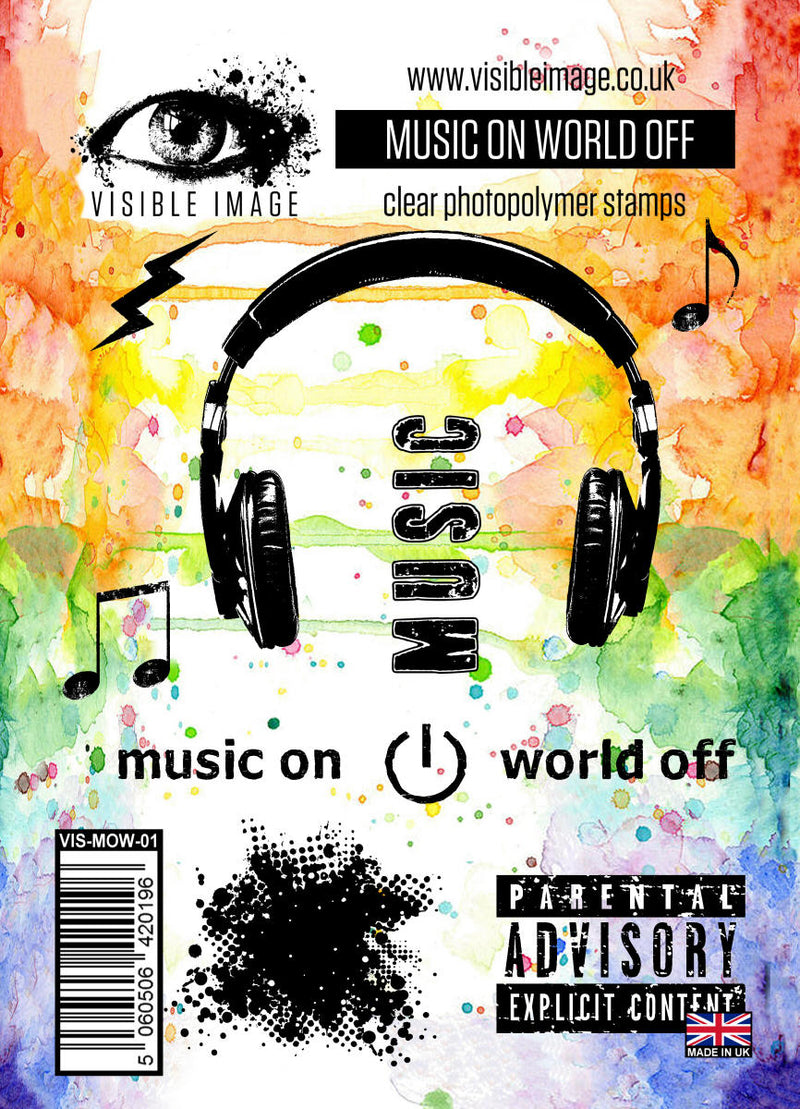 Visible Image - A6 - Clear Polymer Stamp Set - Music on World Off