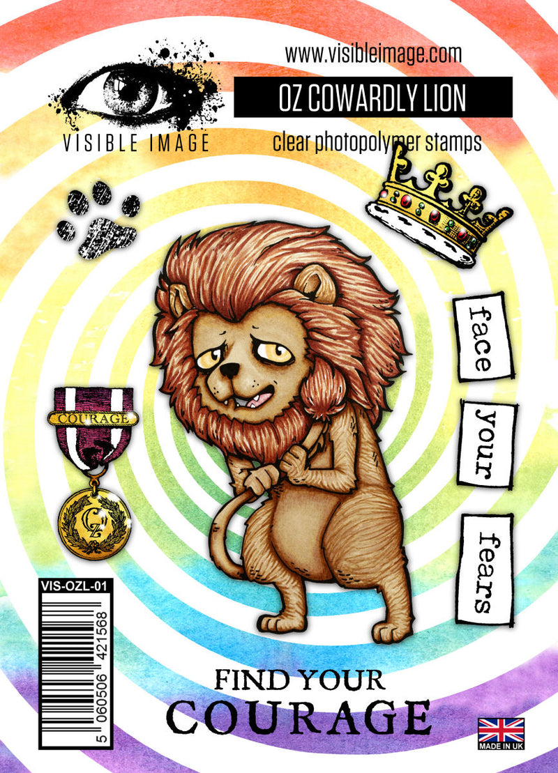Visible Image - A6 - Clear Polymer Stamp Set - Oz - Cowardly Lion