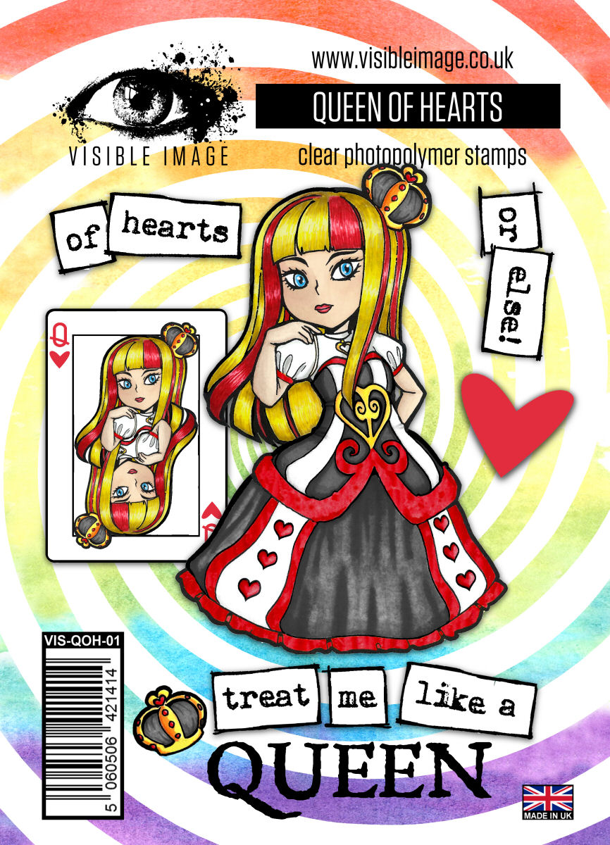 Visible Image - A6 - Clear Polymer Stamp Set - Alice in Wonderland - The Queen of Hearts