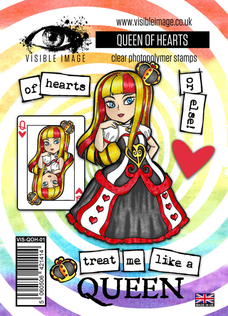 Visible Image - A6 - Clear Polymer Stamp Set - Alice in Wonderland - The Queen of Hearts