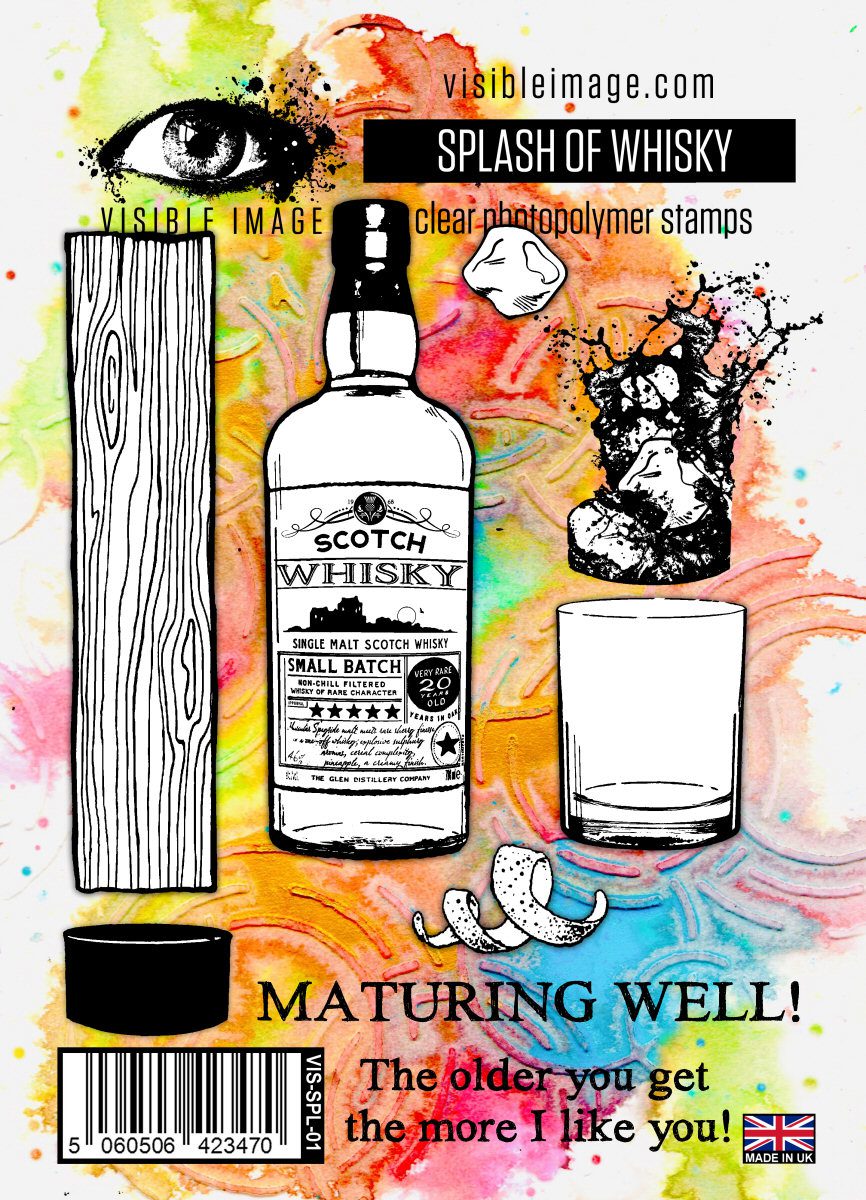 Visible Image - A6 - Clear Polymer Stamp Set - Splash of Whisky