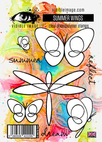 Visible Image - A6 - Clear Polymer Stamp Set - Summer Wings