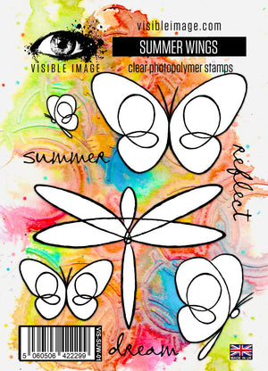 Visible Image - A6 - Clear Polymer Stamp Set - Summer Wings