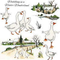 Hobby Art Stamps - Clear Polymer Stamp Set - A5 - Waddling in a Winter Wonderland