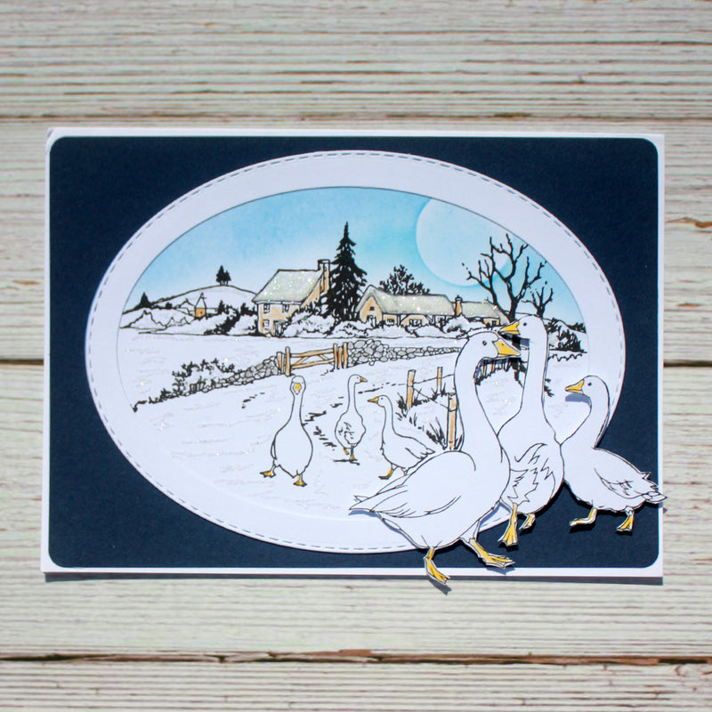 Hobby Art Stamps - Clear Polymer Stamp Set - A5 - Waddling in a Winter Wonderland