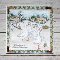 Hobby Art Stamps - Clear Polymer Stamp Set - A5 - Waddling in a Winter Wonderland