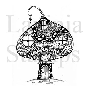 Lavinia - Zen Large Mushroom House - Clear Polymer Stamp