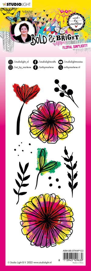 Studio Light - Art By Marlene - Bold & Bright - Clear Stamp Set - Floral Simplicity - ABM-BB-STAMP122