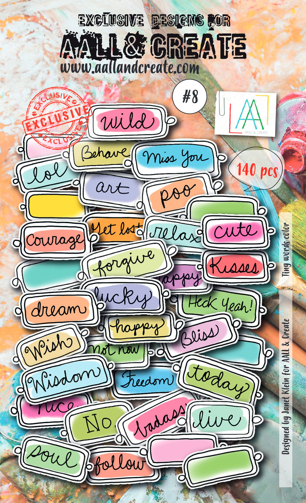 AALL & Create - Ephemera Die-cuts - 8 - Tiny Words Color - Janet Klein