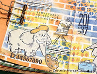 Katzelkraft - A6 - KTZ269 - Unmounted Red Rubber Stamp - Van Gogh Elephant