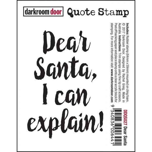 Darkroom Door - Quote - Dear Santa -  Quote Stamp - Red Rubber Cling Stamp