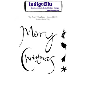 IndigoBlu - Cling Mounted Stamp - Merry Christmas - Dinkie