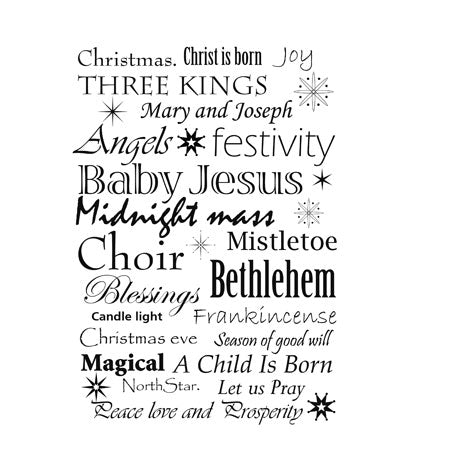 Lavinia - Clear Polymer Stamp - Sentiment - Christmas Words