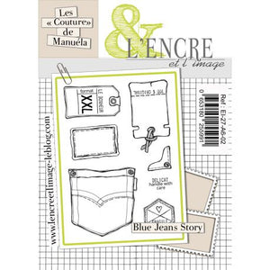 L'Encre et L'Image - A6 - Clear Stamp Set - Blue Jeans Story - The Seams