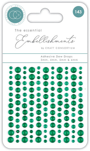 Craft Consortium - Adhesive Dew Drops - Green