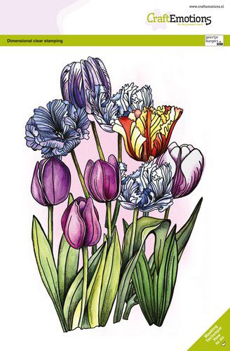 Craft Emotions - A5 - Clear Polymer Stamp Set - Tulips