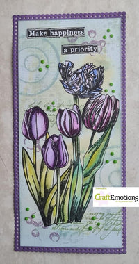 Craft Emotions - A5 - Clear Polymer Stamp Set - Tulips