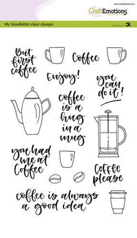 Craft Emotions - A5 - Clear Polymer Stamps - Coffee Please (discontinued)