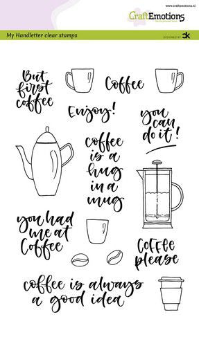 Craft Emotions - A5 - Clear Polymer Stamps - Coffee Please (discontinued)
