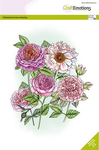 Craft Emotions - A5 - Clear Polymer Stamps - Rose (discontinued)