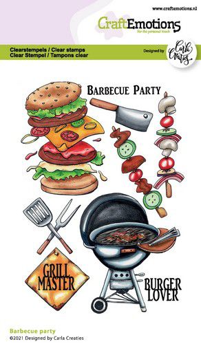 Craft Emotions - A6 - Clear Polymer Stamp Set - Carla Creaties - BBQ Party