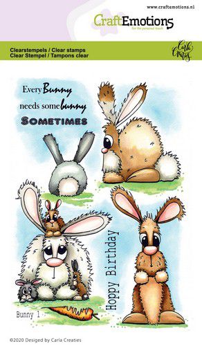 Craft Emotions - A6 - Clear Polymer Stamps - Carla Creaties - Bunny 1