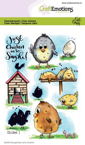 Craft Emotions - A6 - Clear Polymer Stamps - Chicken 1