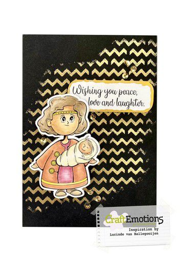 Craft Emotions - A6 - Clear Polymer Stamps - Sara Lindenhols - Christmas Crew - Mary (Discontinued)