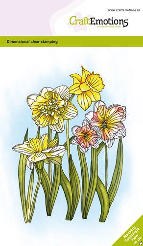 Craft Emotions - A6 - Clear Polymer Stamp Set - Daffodils