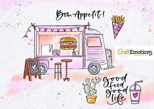 Craft Emotions - A6 - Clear Polymer Stamp Set - Carla Kamphuis - Food Truck