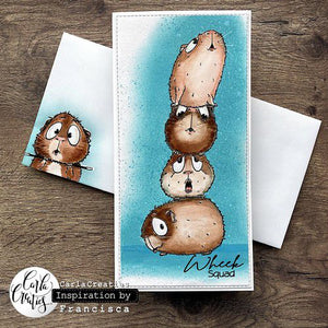 Craft Emotions - A6 - Clear Polymer Stamp Set - Carla Creaties - Guinea Pig 1