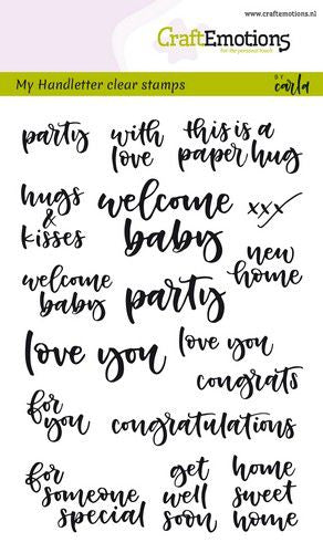 Craft Emotions - A6 - Clear Polymer Stamp Set - Handlettering - Card Moments