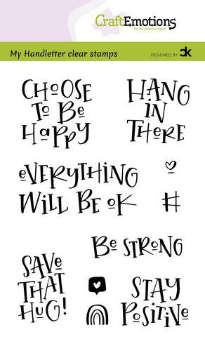 Craft Emotions - Clear Polymer Stamp Set - Choose to Be Happy